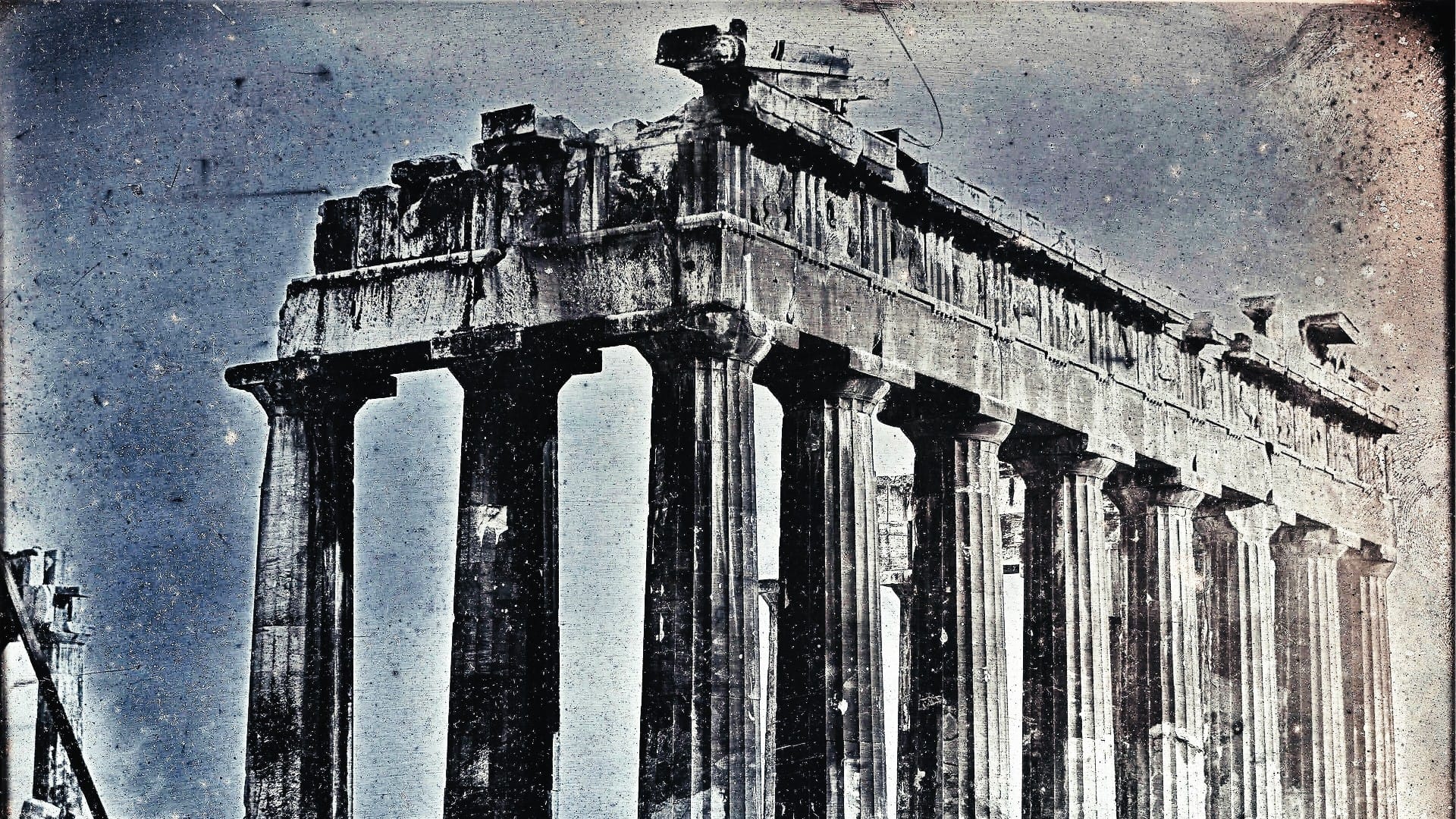 The Parthenon on the Acropolis in Athens, in an early daguerreotype