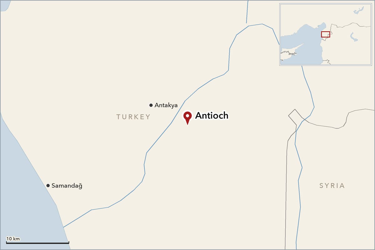 Map showing where Antioch is