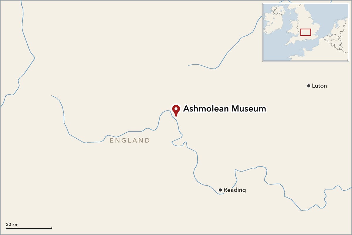 Map showing where Ashmolean Museum is