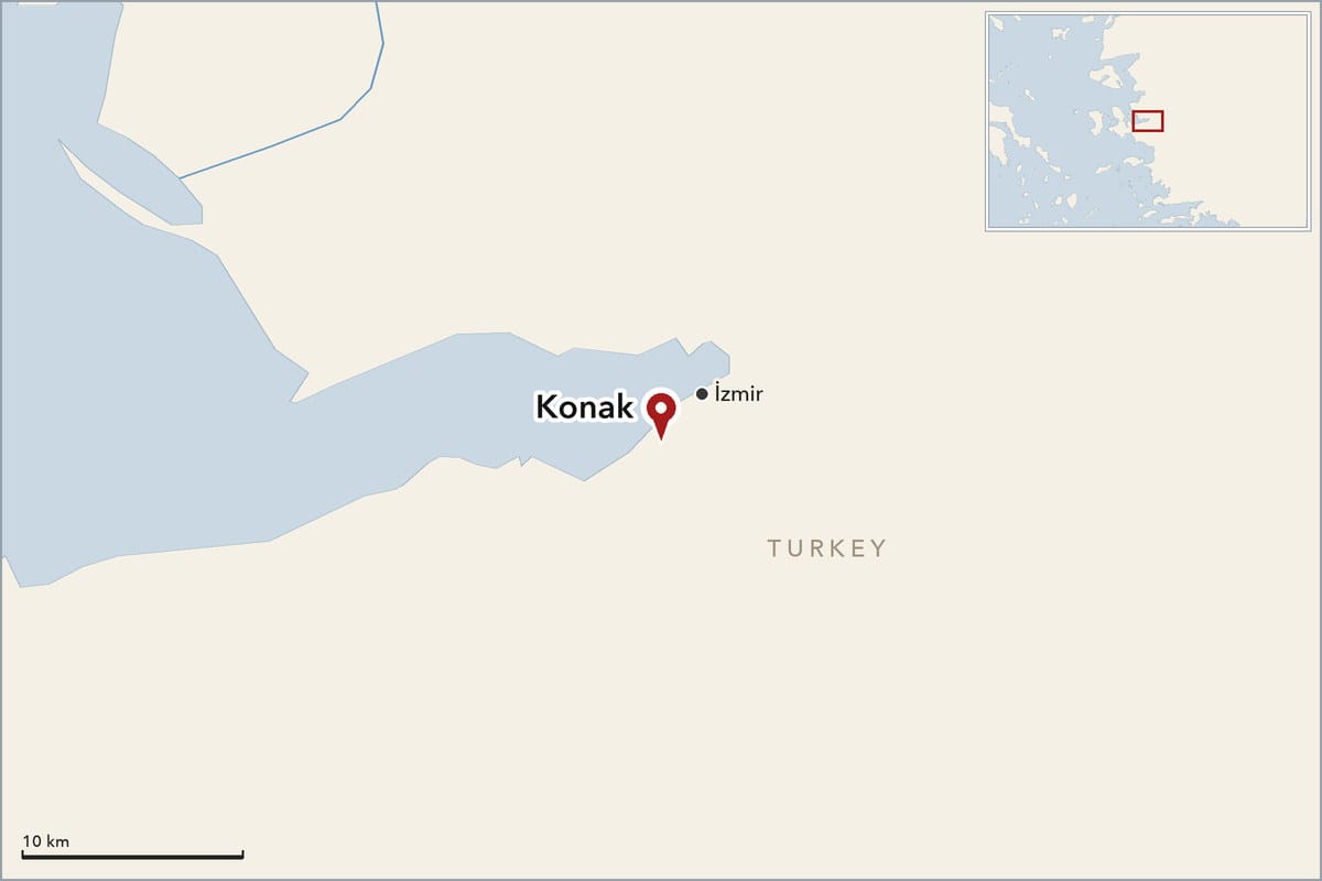 Map showing where Konak is