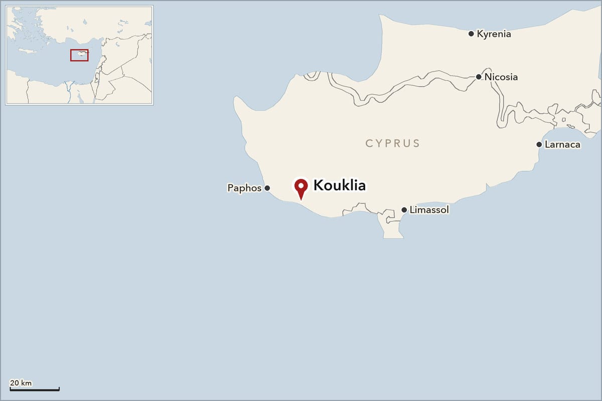 Map showing where Kouklia is