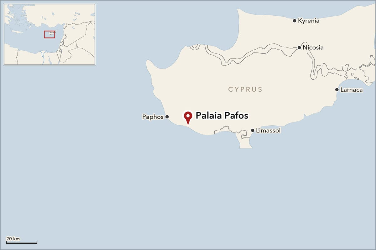 Map showing where Palaia Pafos is
