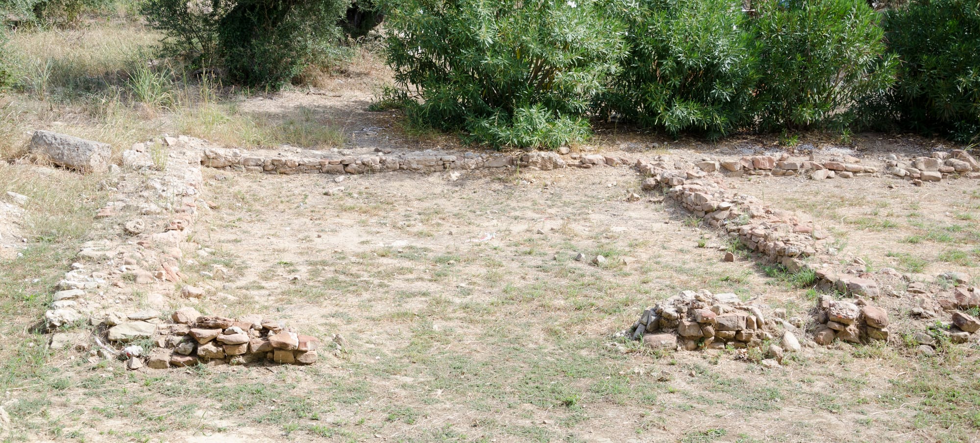 The excavated ruins of the Palace of Nestor at Ano Englianos, near Pylos in Messenia